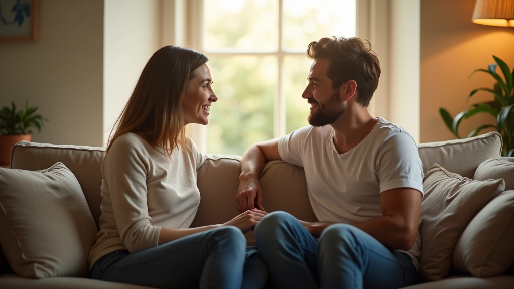 Couple se parlant calmement dans un cadre paisible