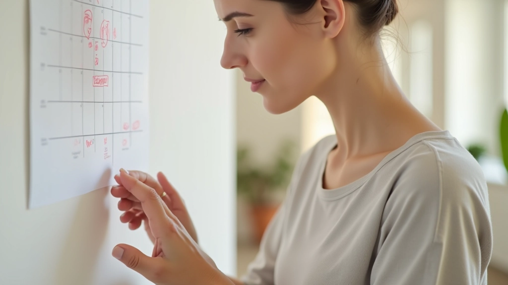 Femme pointant vers un tableau de planification financière